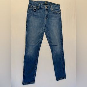 7 For All Mankind Women Blue The Ankle Skinny Stretch Jeans Size 29